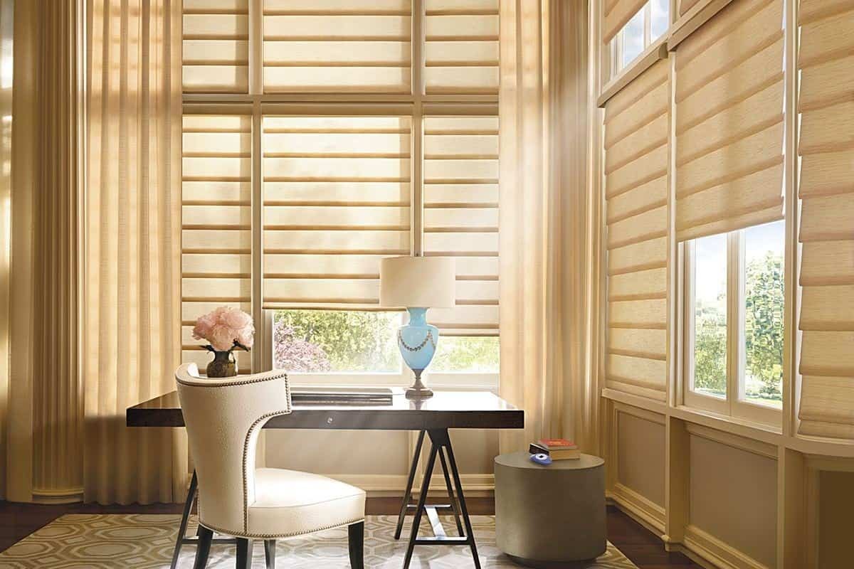 Room with Hunter Douglas PowerView Automation System for window shades